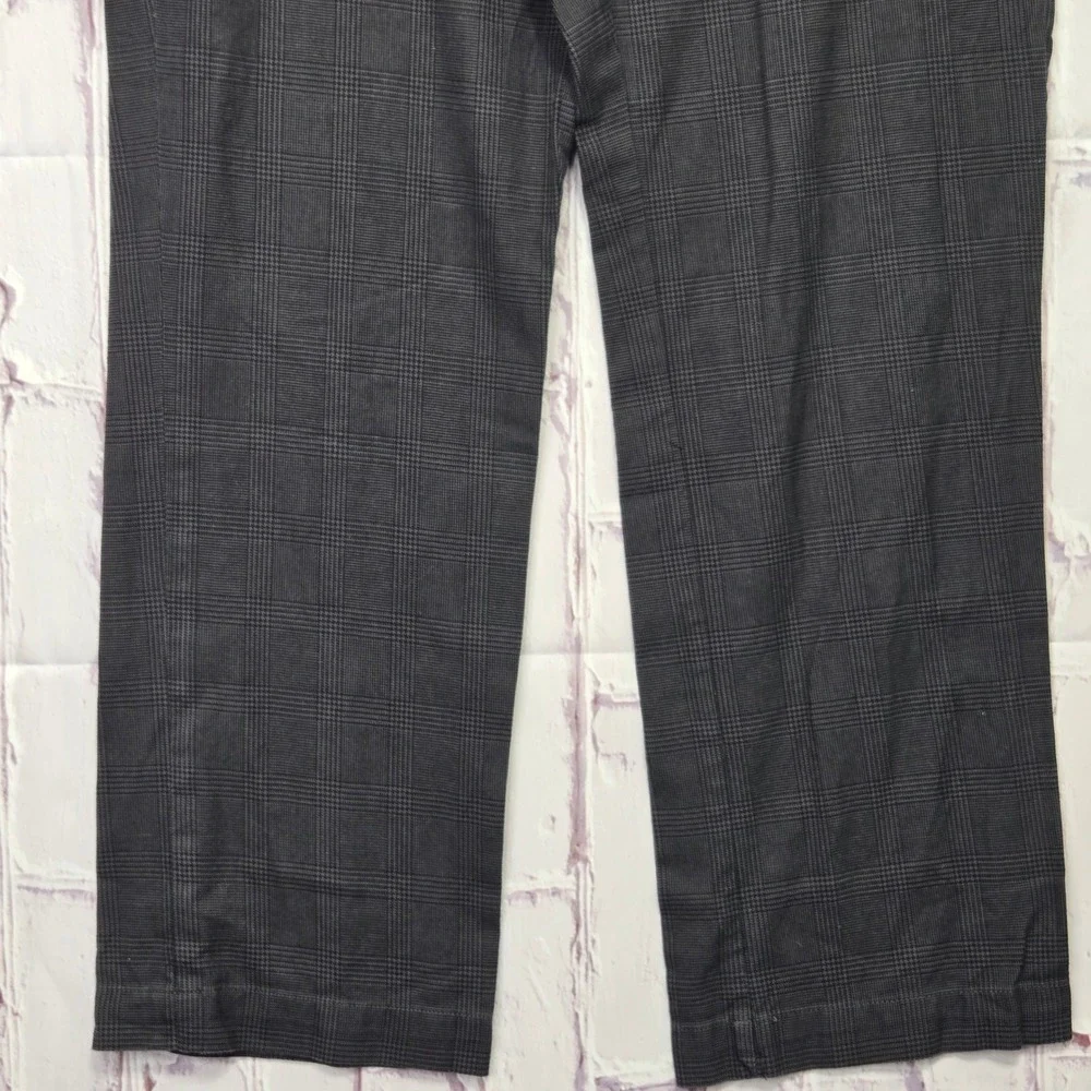 Gap Straight Fit Pants Black Grey Plaid Cotton Glen Check Trousers Mens 33x30